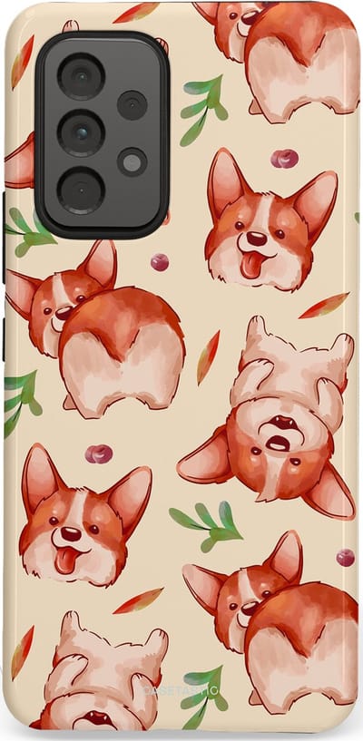 Casetastic Hoesje Geschikt voor Samsung A53 - Stijlvolle Beschermende Duo-layer Case - Corgipootjes
