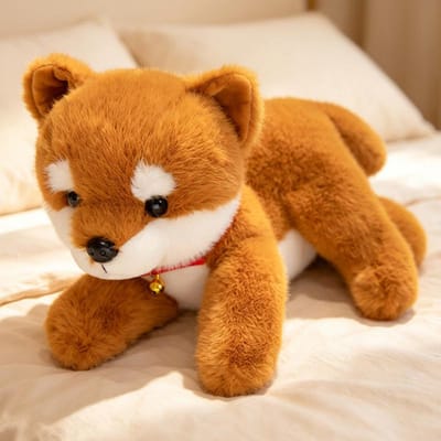 3340Cm Liggende Hond Puppy Pop Pluche Speelgoed Gevuld Cartoon Dier Bichon Frise Border Collie Shiba Inu Pluche Knuffel Metgezel Cadeau 33cm