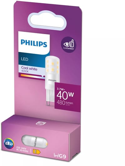 Energiezuinige Philips LED Capsule Transparant - 40 W - G9 - koelwit licht - Bespaar op energiekosten
