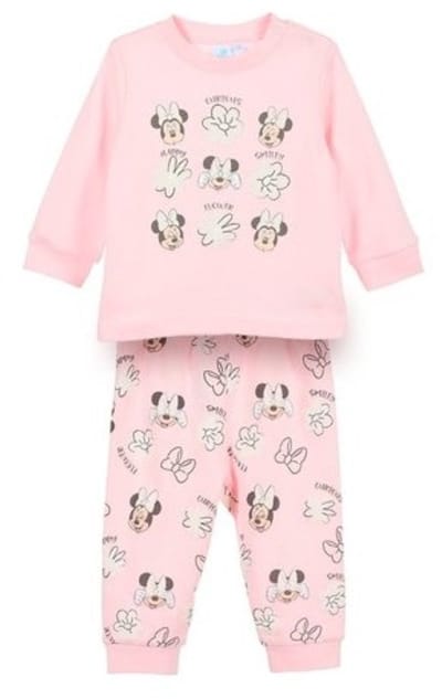 Minnie Mouse Pyjama - Maat 74 - Katoen - Disney - Lichtroze - 12 Maanden