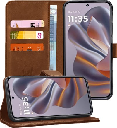 Hoesje geschikt voor Motorola Edge 50 Neo / Edge 60 Neo / Thinkphone 25 - Portemonnee Book Case Bruin