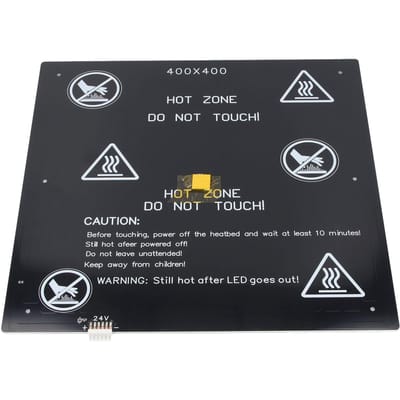 Kit de plateau chauffant pour imprimante 3D 24V 280W 2 Ohms Alliage d'aluminium Kit de plateau chauffant pour imprimante 3D 400x400mm