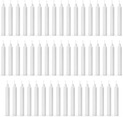 Pack 50 stokkaarsjes White - 3-4 uur brandtijd