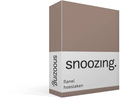 Snoozing - Flanel - Hoeslaken - Eenpersoons - 80x200 cm - Taupe