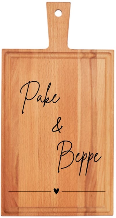 Borrelplank Pake & Beppe - Cadeau - 38 x 20 cm - Beukenhout - JM Woods - Geschenk - Opa en Oma - Frysk - Fries