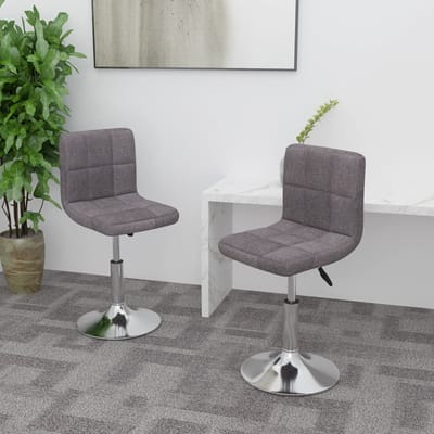 vidaXL - Eetkamerstoelen - draaibaar - 2 - st - stof - taupe