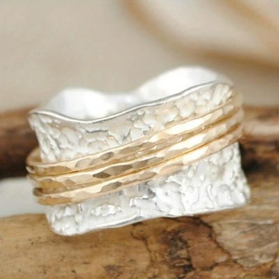 Vintage Trend Onregelmatige Geplooide Brede Gezicht Ring Dames Niche Creatieve Vakantiefeest Accessoires Cadeaus 9
