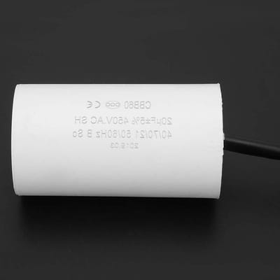 Motorcondensator 20Uf 450V geschikt voor diverse motoren - Hoge kwaliteit condensator met 20 microfarad - Ideaal voor motorstartcondensator