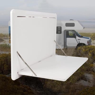 Opvouwbare Camper Tafel - Buitenkeuken Tafel Wandtafel - Camper Keuken - Draagkracht 20kg - 80x45 cm - Wit