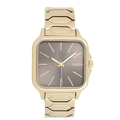 OOZOO Timepieces - Goudkleurige horloge met roestvrijstalen armband - C11606