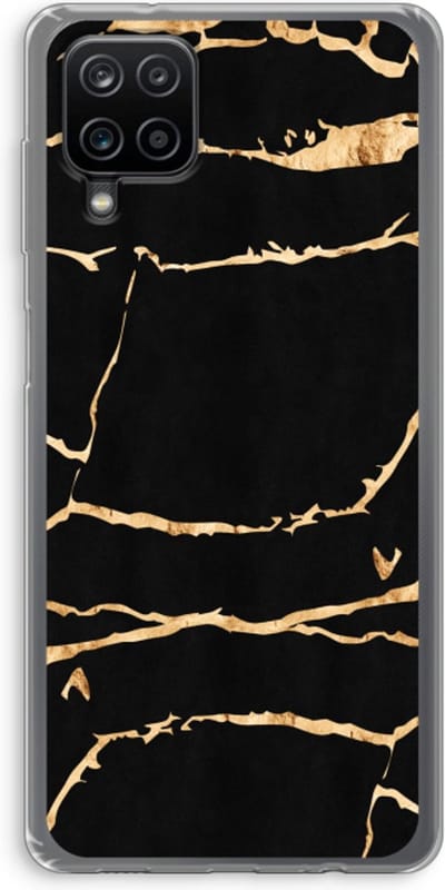 Case Company® - Hoesje geschikt voor Samsung Galaxy A12 hoesje - Gouden marmer - Soft Cover Telefoonhoesje - Bescherming aan alle Kanten en Schermrand