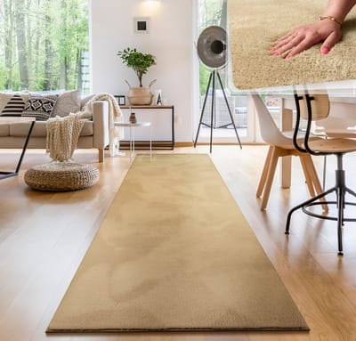 Paco Home Moderne woonkamer tapijt kortpolig wasbaar zacht uni effect bont antislip 80x300 cm