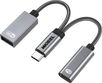 MMOBIEL USB-C naar USB Adapter OTG - 2-in-1 Splitter USB C naar USB A en USB C - Type-C Opladen PD 60W - Aluminium