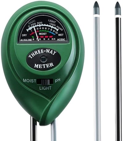 3-in-1 Bodemtester: pH-, Vocht- en Lichtmeter voor Tuin en Binnenplanten