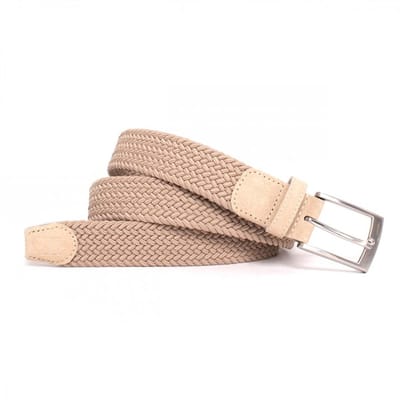 TRESANTI | ZETH I Gevlochten riem met suede details | Beige | Size 85