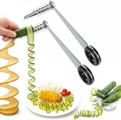 Professionele Spiralizer voor Groenten - RVS Spiral Cutter voor Wortelen, Komkommers, Courgette en Gezonde Gerechten - Keukenaccessoires voor Creatieve Maaltijden