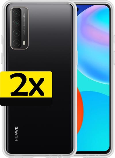 Hoesje - 2 Stuks - Geschikt voor Huawei P smart 2021 - Sterk & Shockproof - Case Siliconen - Back Cover - Telefoon Hoes - Telefoonhoesjes - Transparant