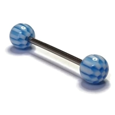 Aramat Jewels | Tongpiercings | Lichtblauwe Acryl Tongpiercing | | | |6mm | Staal | Volwassenen | Verkleurd niet