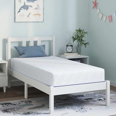 vidaXL - Matras - Wit - en - Blauw - 80 - x - 160 - cm - Jacquard - stof