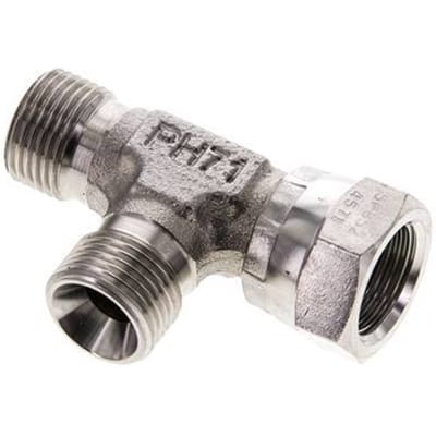 T-koppeling G3/8'' Buitendraad x Binnendraad RVS Hydrauliek 325bar (4566.25psi)