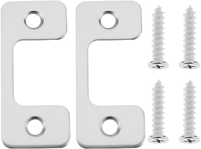 Jhubersproducts - Verstelbare Strike Plaat - Deur Frame Gusset Plaat - 57x25.6mm - 2 Stuks - Schroeven Inclusief - Geschikt voor Buitendeuren
