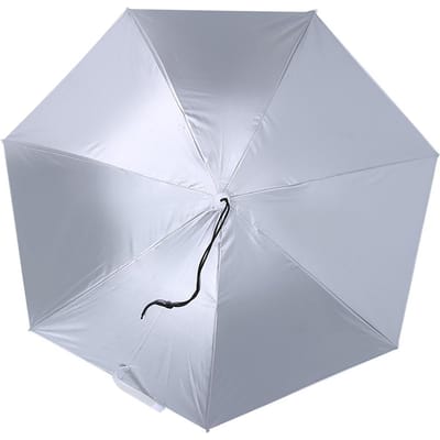 77cm Zonnebrand Winddicht Hoofdgemonteerde Paraplu Top Opvouwbare Hoed Paraplu(Regendruppelpaars)