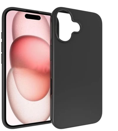Flexibele achterkant Silicone hoesje Zwart Geschikt voor: Apple iPhone 16