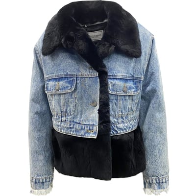 Forte Dei Marmi Couture denim jack met bontvoering