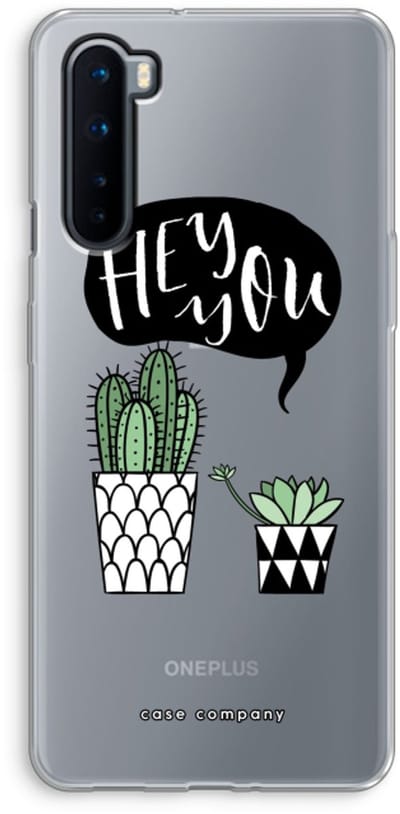 Case Company® - Hoesje geschikt voor OnePlus Nord hoesje - Hey you cactus - Soft Cover Telefoonhoesje - Bescherming aan alle Kanten en Schermrand
