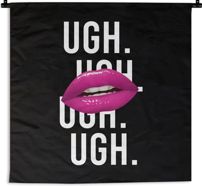 Wandkleed - Wanddoek - Kinderen - Quotes - Roze - 180x180 cm - Wandtapijt