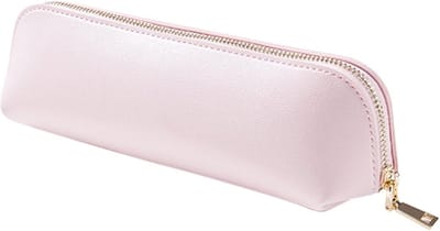 KRYMSON Gouache-Leather Pencil Case - Narrow Long Pencil Case, Simple Kawaii Design, Water Pink, Modern - ShopVlot