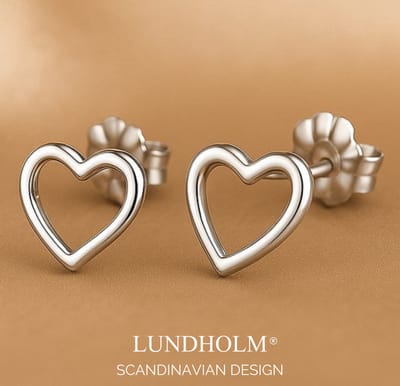Lundholm Oorknopjes Dames Zilverkleurig Hartje Jewellery - grote oorbellen dames Premium Stainless Steel - Oorbellen Hartjes My - Scandinavisch Design - in luxe geschenkverpakking cadeautje