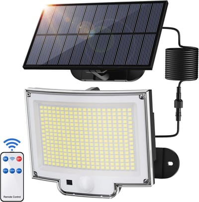 Buitenlamp op Zonne-energie met Bewegingsmelder - 318 LED's, 3 Modi, Waterdicht en Superhelder