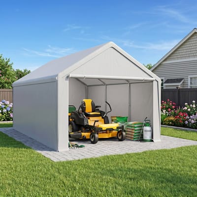 ACXIN Zeltgarage - Carport Tent - Weerbestendige Garage - PE Zeil & Stalen Frame - 4x6m - Grijs
