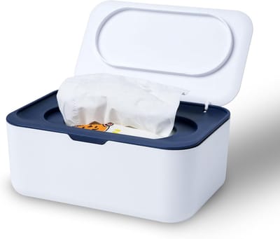 Babydoekjes Dispenser - Doekjes Houder - Hygiënisch Gebruik - Goede Afsluiting - 19 x 13 cm - Blauw