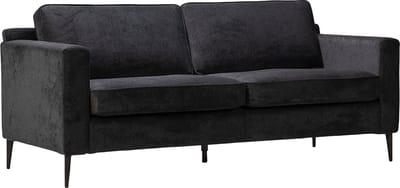 Bronx71® Scandinavische bank 3-zits Orlando stof gemêleerd zwart