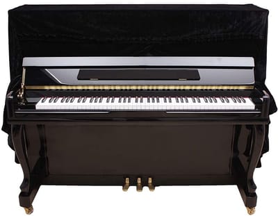 Dailygoody - Verticale Piano Afdekking - Modieuze Pluche Hoes - Zwart - Kleurecht en Duurzaam - Bescherming voor Piano's - Geschikt voor Verticale Pia..