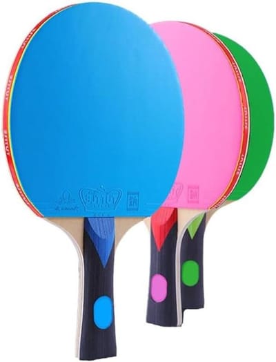 Tafeltennis Racket - Ping Pong Bat - Allround Spel - 7 Laags Hout - 30 x 20 cm - Roze