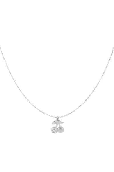 Goudlief Glitter kersen ketting - Roestvrij staal - Verkleurt niet