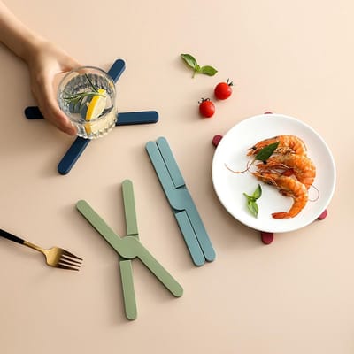 MTTproducts- Panonderzetters Hittebestendig - 3 Stuks - Inklapbaar - Antislip - Voor Pannen - Bescherming Tafelbladen - Onderzetters