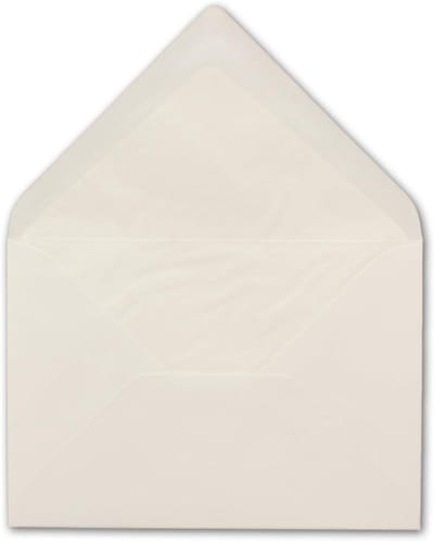 DIN B6 Enveloppen Natuurlijk Wit met Zijden Voering - 120x180 mm - Zonder Venster