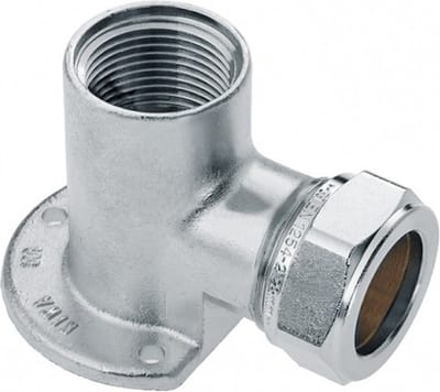 Bonfix knelkoppeling - Muurplaat - binnendraad - 3/4 x 22mm - Vertint Messing