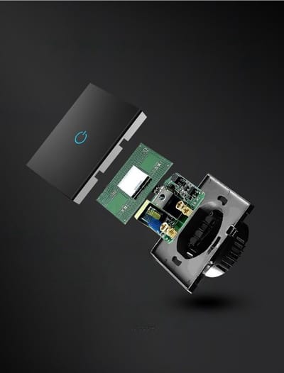 Lichtschakelaar - Wandschakelaar - Touch - Glazen paneel - Touchscreen - Voor binnen en buiten - inbouwschakelaar - Met Montagemateriaal - Zwart