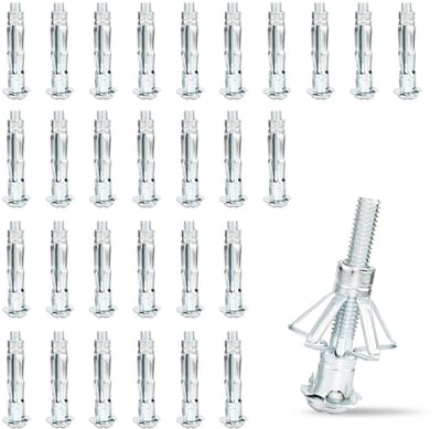Dailygoods- Holle Wandpluggen 30 Stuks - M6 x 52 mm - Hoogwaardig Koolstofstaal - Geschikt voor Gipsplaat - Hittebestendig - Vervormingsbestendig - Bevestigingspluggen