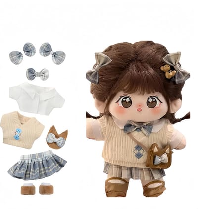 20 cm Pluche Pop Kleding Set Katoen Handgemaakt Accessoires