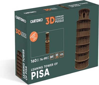 CARTONIC - LEANING TOWER OF PISA -3D puzzel- puzzel- kinderen en volwassenen- DIY- ecologisch