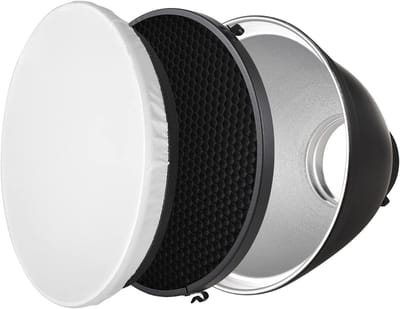 9 Inch Reflector Diffuser met 60° Honingraatrooster en Witte Zachte Doek voor Fotografie Studio Flitslicht en Speedlite Accessoires