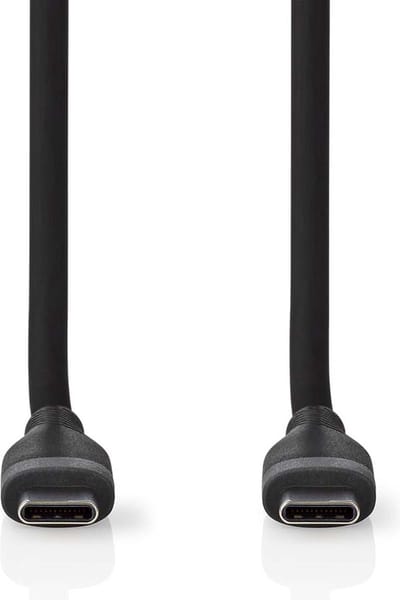 Nedis USB-Kabel - USB 2.0 - USB-C Male - USB-C Male - 60 W - 480 Mbps - Vernikkeld - 1.50 m - Rond - Silicone - Zwart - Doos