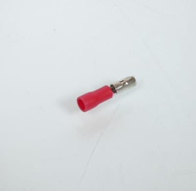 100 cosse fiche électrique ronde mâle Ø4mm avec isolant rouge 0.25-1.5mm² pour moto
