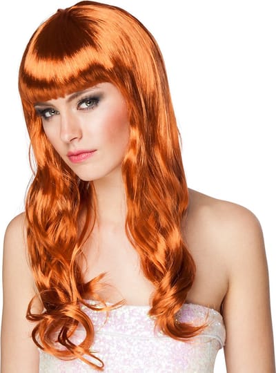 Boland - Pruik Chique koper Bruin - Golvend - Lang - Vrouwen - - Glitter and Glamour
